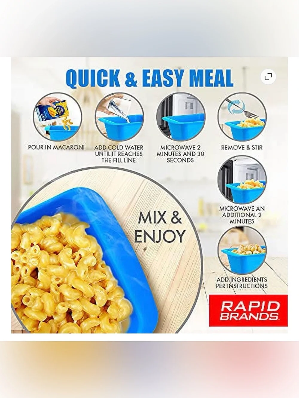 Rapid Mac Cooker Microwave Mac & Cheese Cooker - Blue